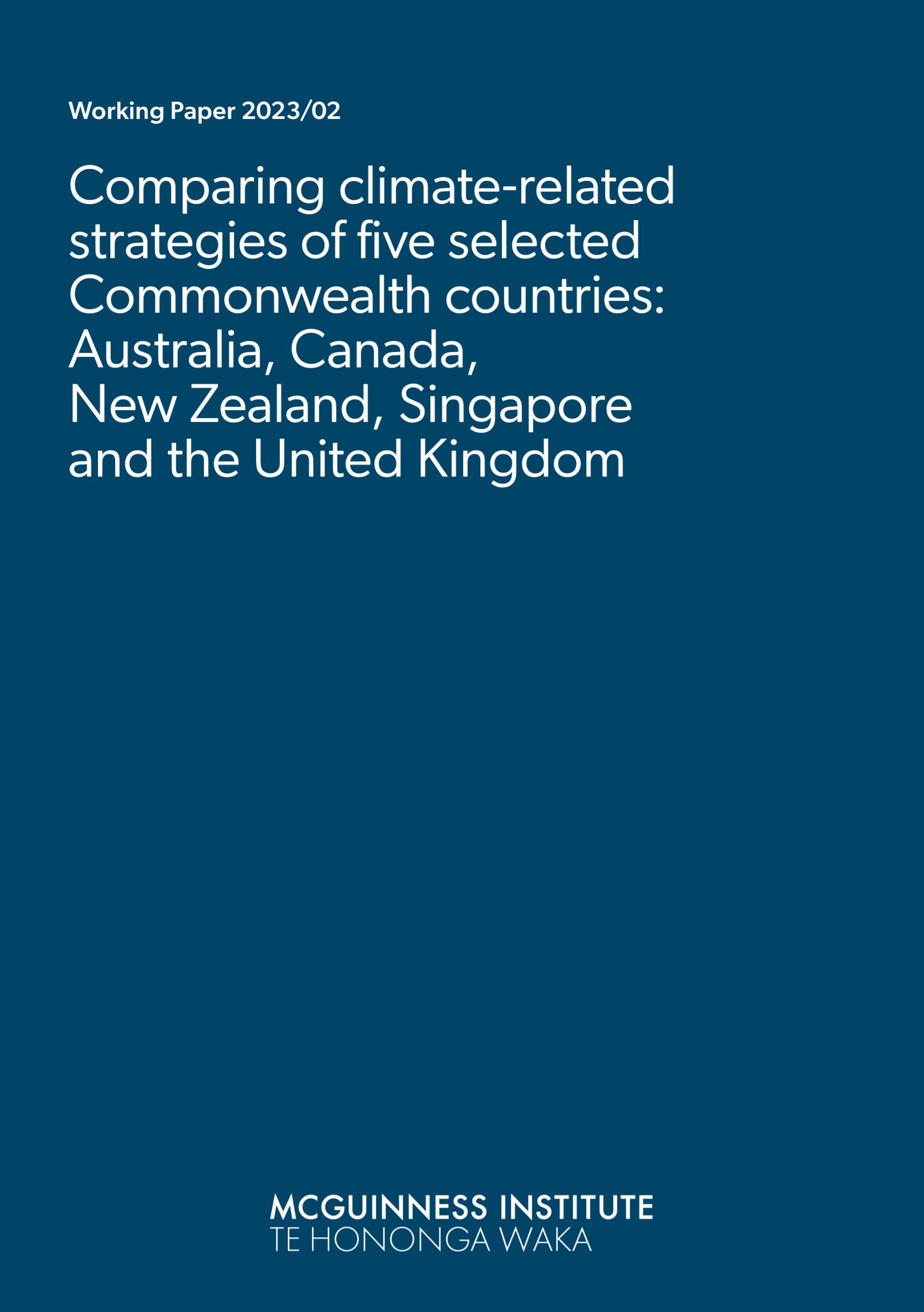 Working Paper 2023/02 – Comparing climate-related strategies of five selected Commonwealth countries: Australia, Canada, New Zealand, Singapore and the United Kingdom